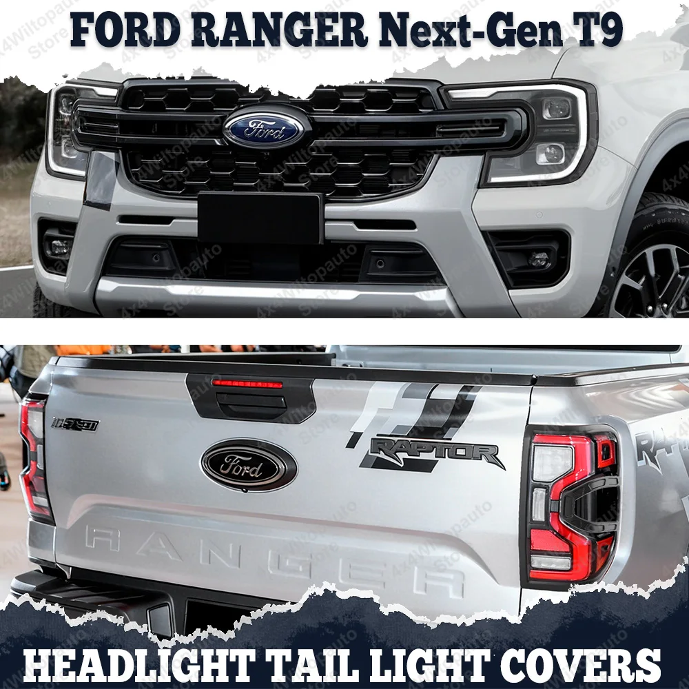 

Head Light Lamp Cover Surround Guard Trim Head Lights Taillights Cover For Ford Ranger Next Gen T9 Raptor 2023- Car Accessories