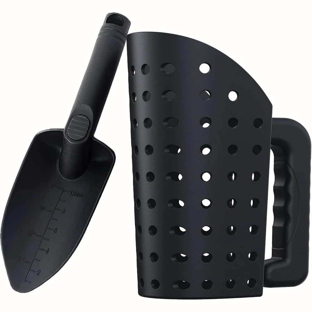 1 Set, Portable Metal Detector Sand Scoop And Shovel Set, Sand Sifter Digging Tools, ABS Plastic Metal Detector Sand Scoop Shove