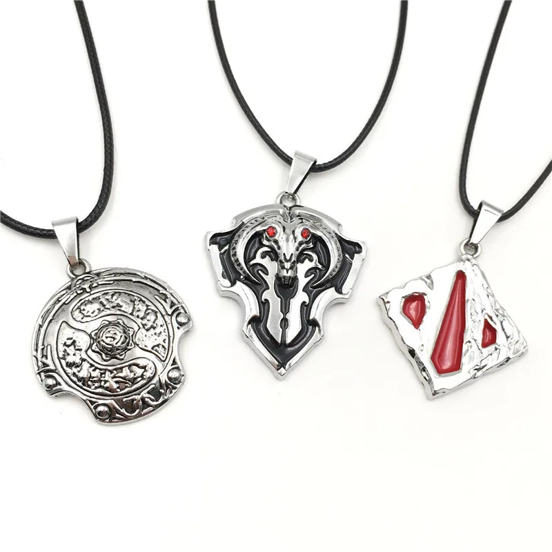 Game Dota2 Necklace Pendant Dota 2 LOGO Champion Shield Choker Game Cosplay Props Keychain llaveros Souvenir Accessories Gift