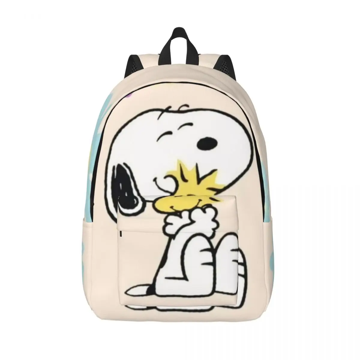 Snoopy_show tas sekolah ringan, tas sekolah kasual, ringan, motif cetak, untuk sekolah, luar ruangan, belanja, kantor 15,7 inci 17,7 inci