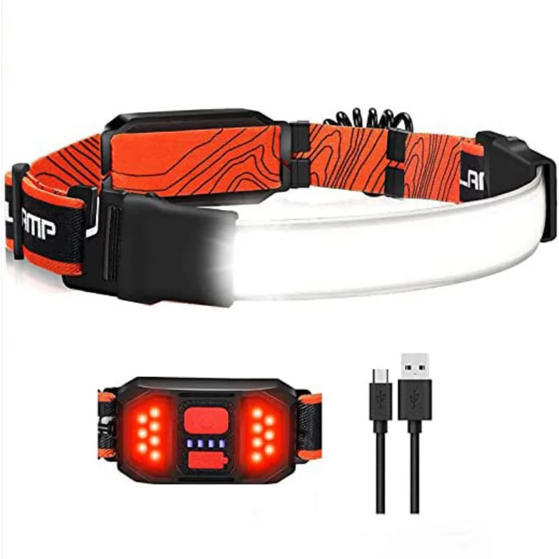 

COB LED Headlamps Flashlights with Built-in Battery USB Rechargeable Head Lamp Camping Running Headlight