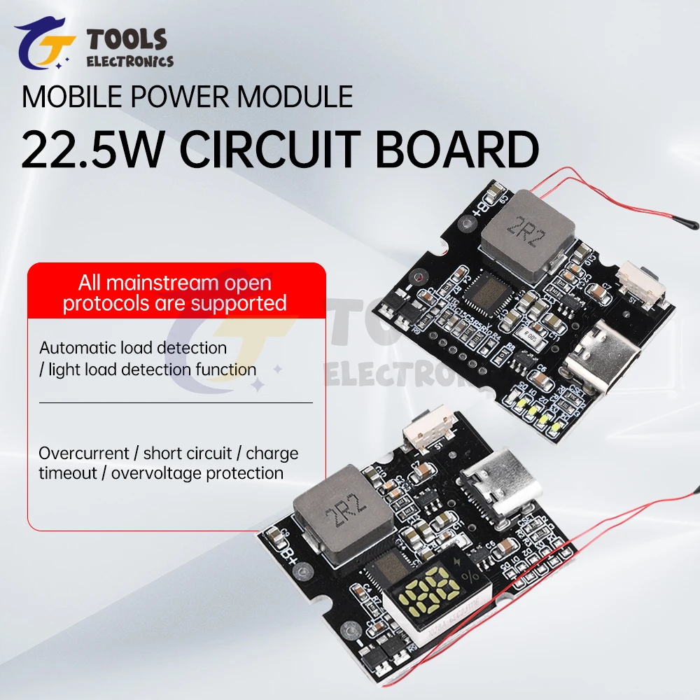 

22.5W PD/QC Full Protocol Bi-directional Fast Charging Mobile Power Module Circuit Board Charging Battery DIY Motherboard Type-C