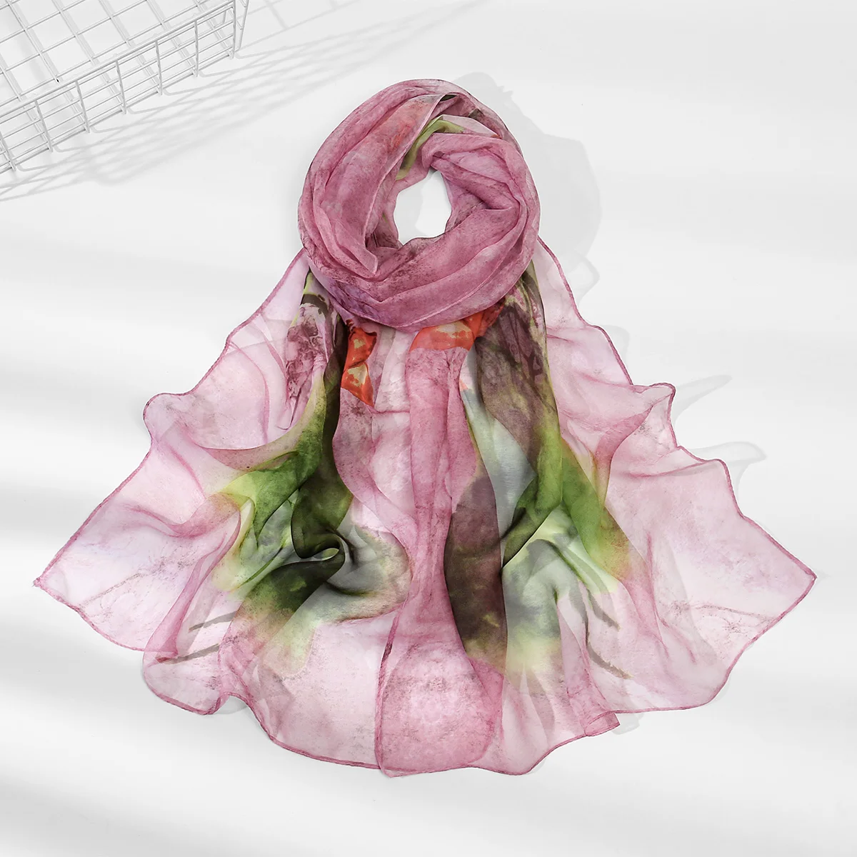 

New Fashion Women Floral Printing Beach Silk Scarf Shawls Female Long Wraps Beach Sunscreen Spring Summer Hijab 160*50cm