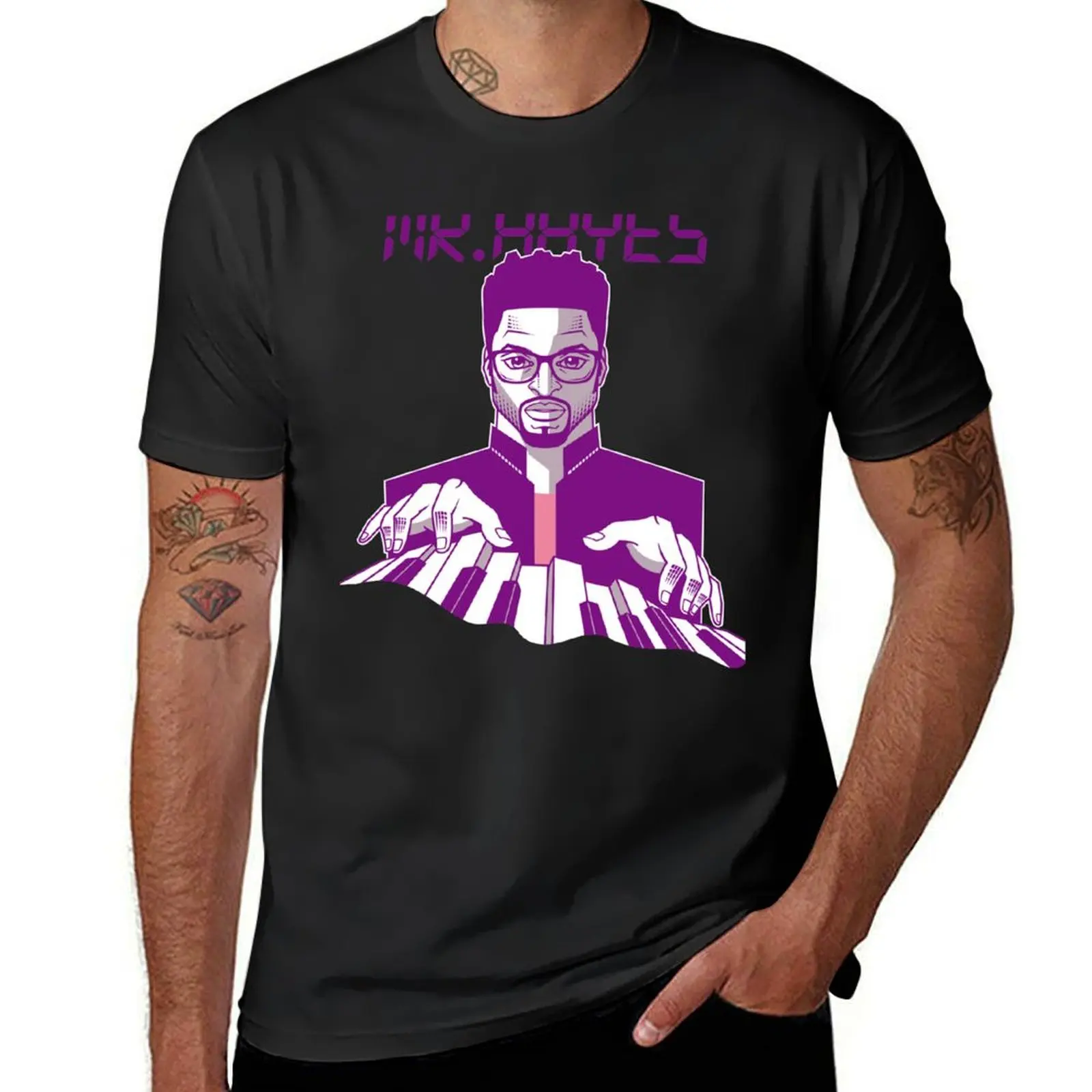 

MR.HAYES White Digital T-Shirt summer tops summer top tops cute tops mens big and tall t shirts