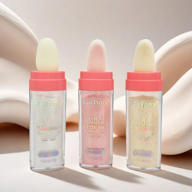 Três cores de pó deusa pat para iluminar contorno estéreo natural, pó brilhante, blush de corpo inteiro, brilho fino, brilho perolado de bicho-da-seda deitado de palco