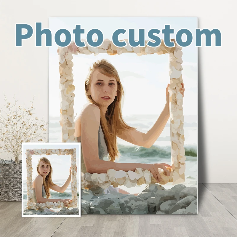 24/36/48 Color Painting By Numbers Figure Photo Customized Acrylic Paints Kits Handpainted Wall Art Painting For Adults