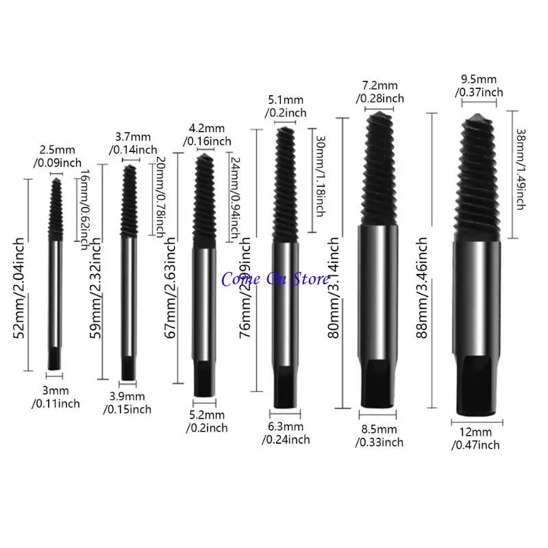 

M6CF 5/6Pcs Broken Damaged Screwdriver Extractor Drill Bit Set Carbon Steel Double Side Screw Pull Center Drill Bit