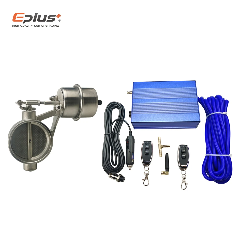 EPLUS Universal Car Exhaust Pipe System Control Valve dampers Vacuum Controller Device Remote Controller Switch 51 63 76MM Blue