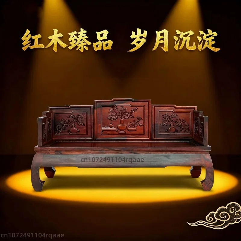 chinese-antique-style-dollhouse-furniture-model-display-photography-prop-handmade-red-rosewood-miniature-luohan-bed-sofa