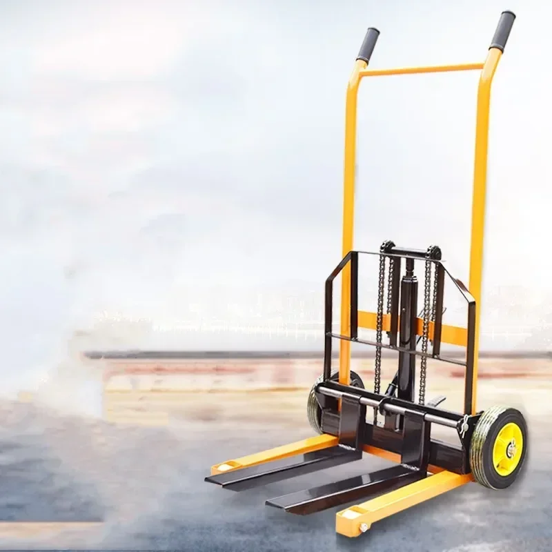 Manual forklift Raise 0.9m/1m/1.2m/1.6m Straight wheel/universal wheel Forklift/flat style Small hand lift Family transfer truck