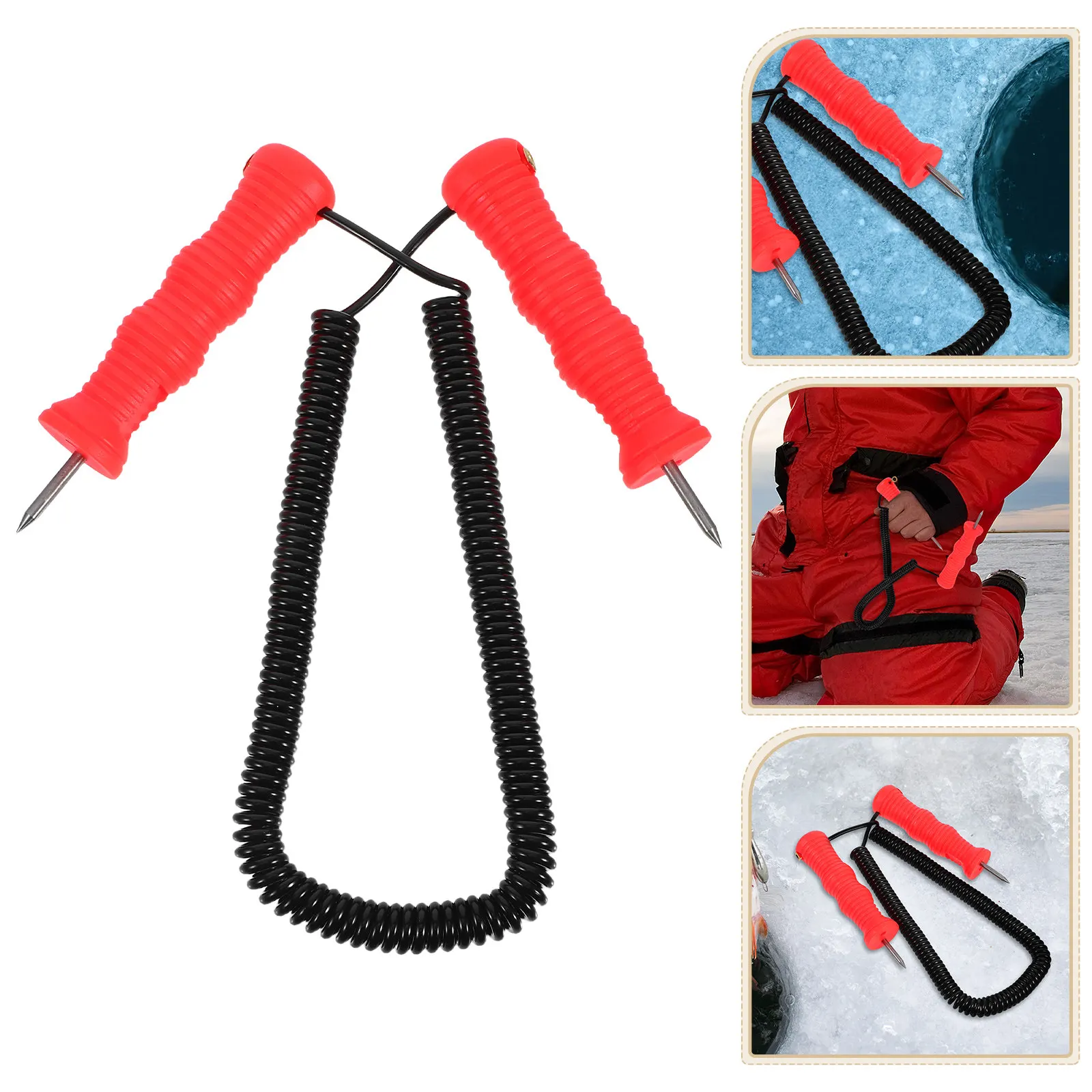 

Портативный ледоруб с ярким оранжевым ремешком на шею, сверхпрочный ледоруб для зимней рыбалки, инструмент для уборки снега