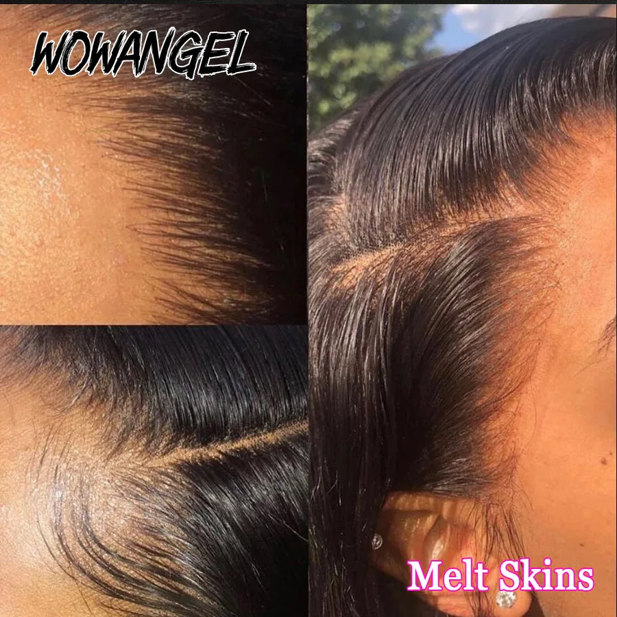 Wow Engel 13X6 Full Frontal Alleen Body Wave Smelt Skins Onzichtbare Hd Lace Frontale Menselijk Haar Pre Geplukt Diep Deel Voor Vrouw