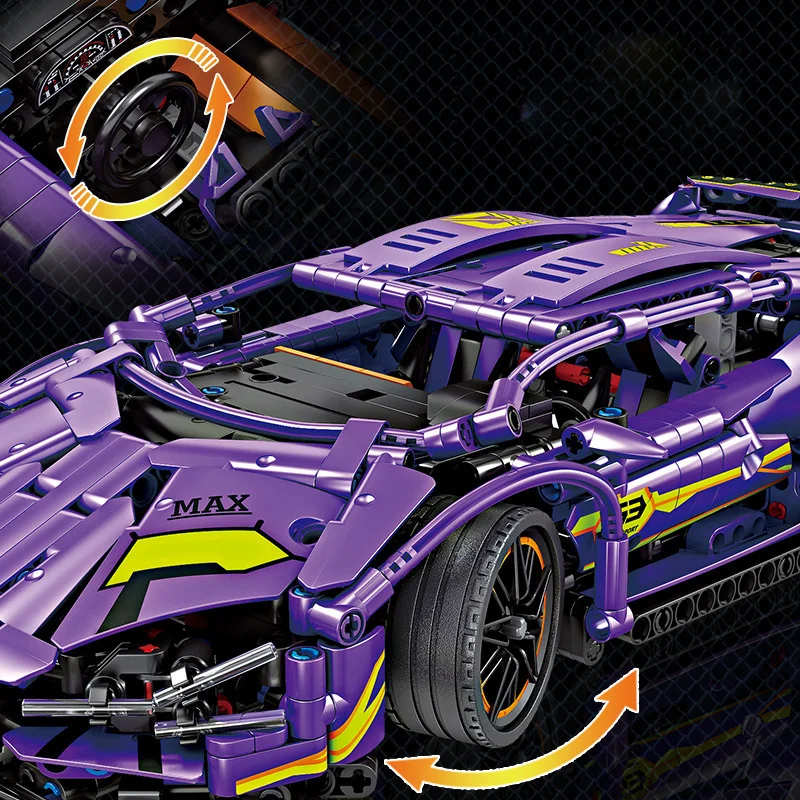 Briques de voiture de Super Sport Italia Bull, échelle 1:14, blocs de construction Aventador SVJ63, ensembles de modèles de supercar, jouets de véhicule en cadeau