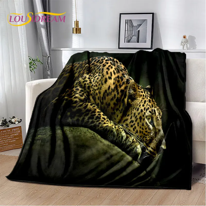 3D Animal Leopard Cheetah Cartoon Beast morbida coperta di peluche, coperta di flanella coperta per soggiorno camera da letto divano da letto Picnic