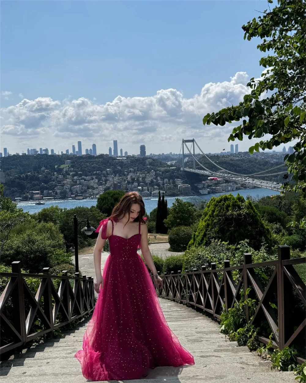 Annie Sweetheart Purple Wedding Dress Glitter Tulle Princess Prom Dresses Spaghetti Strap A-line Bespoke Occasion Dresses