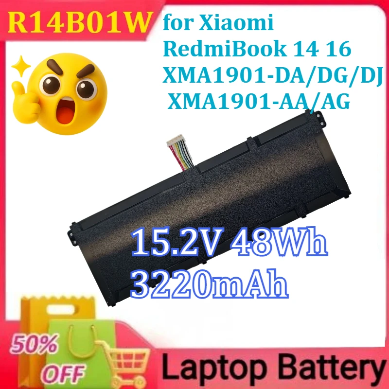 R14B01W لشاومي RedmiBook 14 16 XMA1901-DA/DG/DJ XMA1901-AA/AG بطارية الكمبيوتر المحمول 15.2V 48Wh 3220mAh