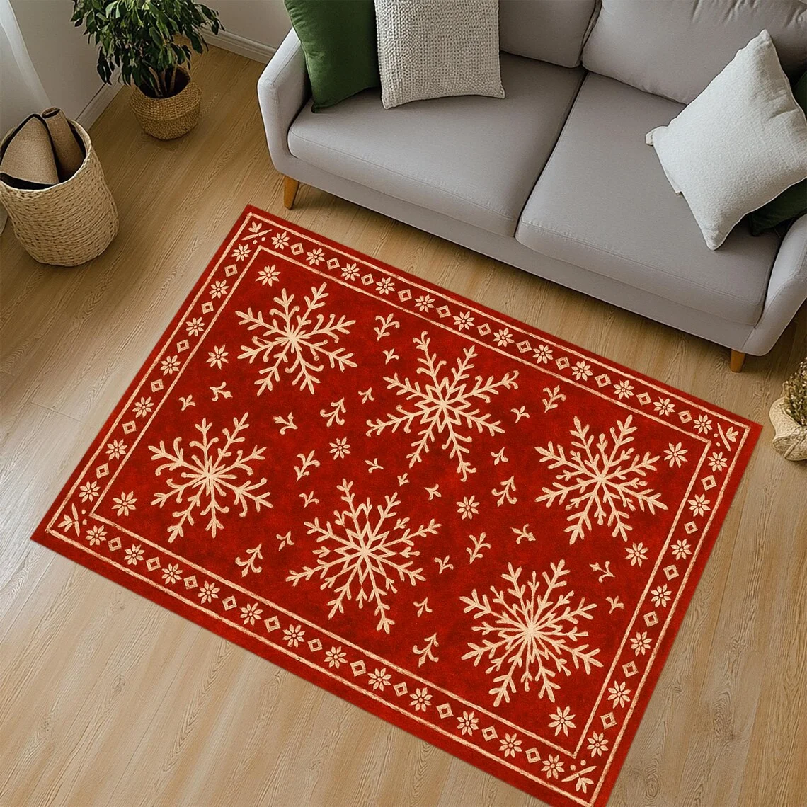 Schneeflocken-Teppich, Frohe Weihnachten-Teppich, Frohe Weihnachten-Teppich, Weihnachtsbereich-Teppich, Stechpalmen-Weihnachtsteppich, Weihnachts-Bodenmatte