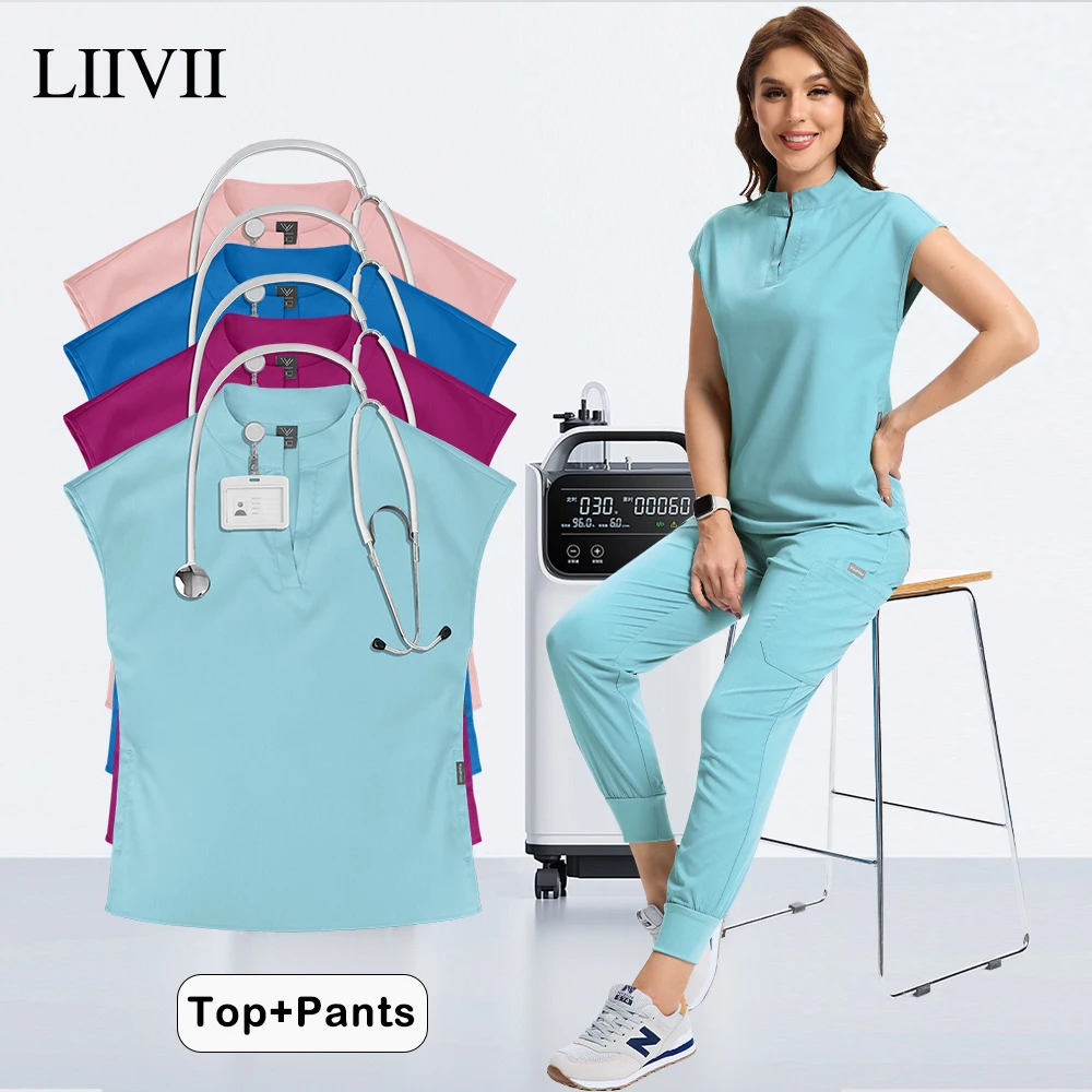 

Wholesale Price Beautician Clothes Doctor Nurse Operating Room Scrubs Set Medical Uniforms Women Jogger Set Hospital Accessories