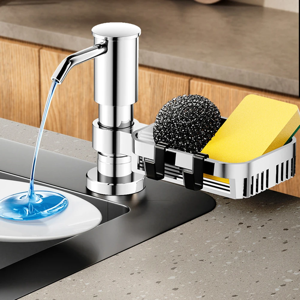 Silver Gravity Valve Dispenser Kitchen Sink Soap Machine Built-in Sealing Ball Consistent Performance Convenient Use