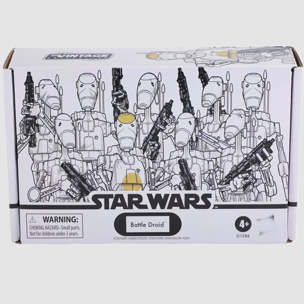 Star Wars The Vintage Collection Battle Droid B1 Battle Robot-actiefiguur 4-pack 3,75-inch beweegbaar gewrichtsspeelgoed Verjaardagscadeau