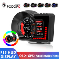 Podofo Car Smart Digital Speedometer OBD2 GPS Head Up Display HUD Security Overspeed Alarm RPM Gauge Digital Odometer Universal