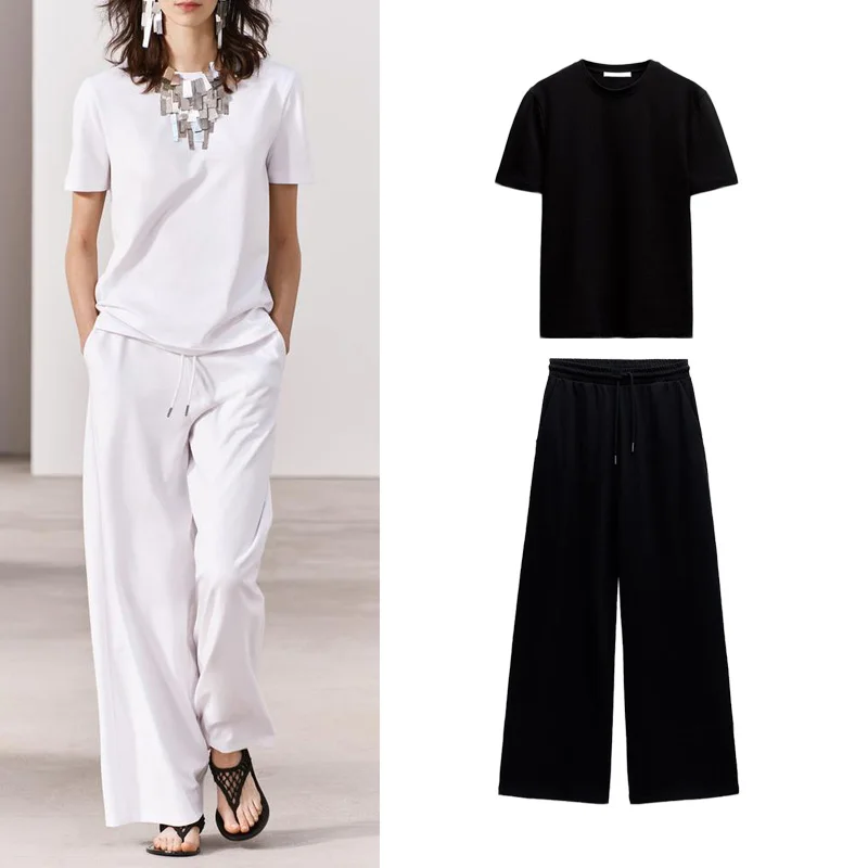 

Весенняя новая базовая универсальная круглая облегающая хлопковая футболка Ne 4740 Thi Pants 47403, модный комплект для женщин