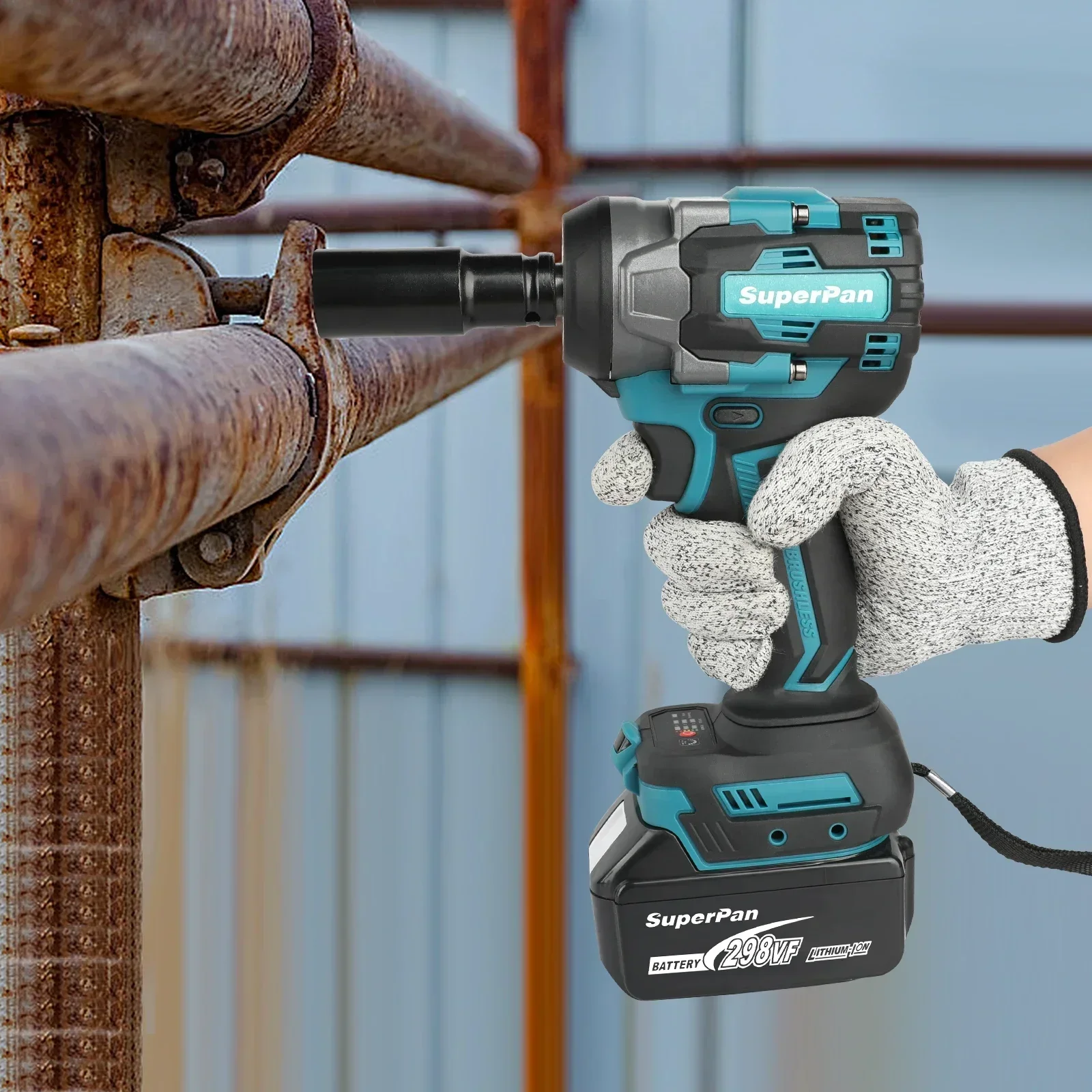 

SuperPan 550 Torque Electric Wrench with Ergonomic Grip Multifunctional & Makita Battery - Compatible,Excellent Heat Dissipation