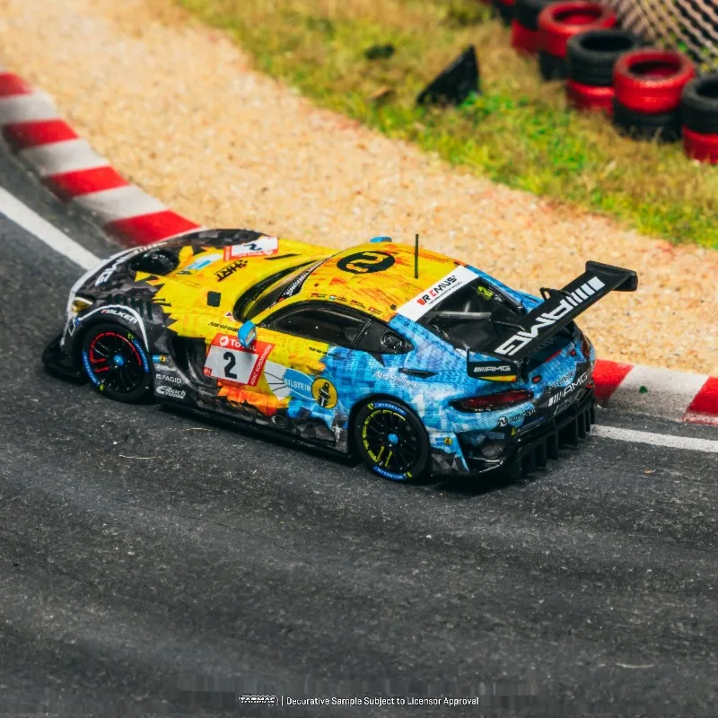 TW 1:64 AMG GT3 24 ساعة رقم. 2 نموذج سيارة مصنوع من خليط معدني محاكاة، لعبة للأولاد، زخرفة قابلة للجمع للبالغين. #4