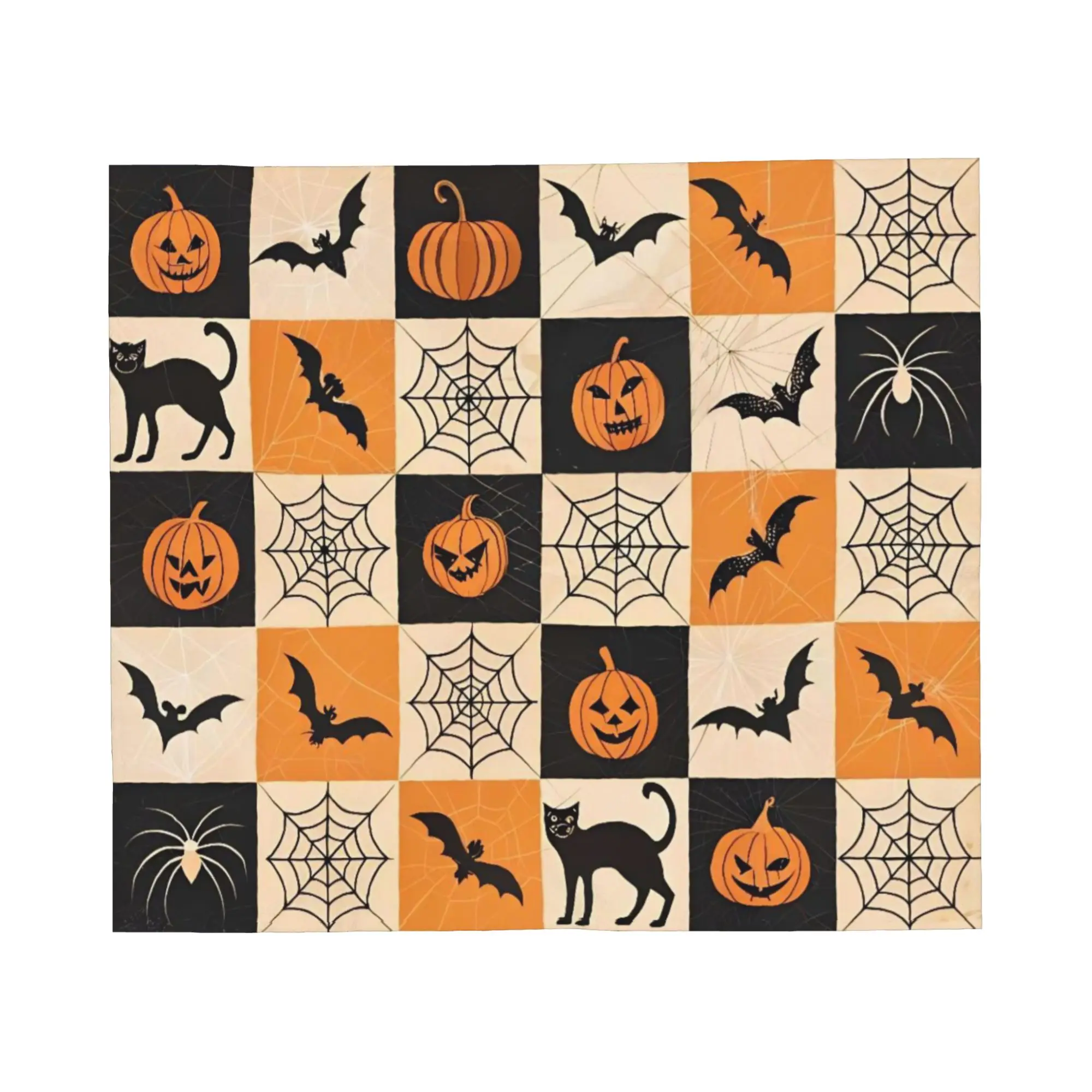 Ghost Black Cat Bat Halloween Coral Fleece Plush Throw Blanket  Blanket for Bed Outdoor Lightweight Thin Plush Thin Quilt
