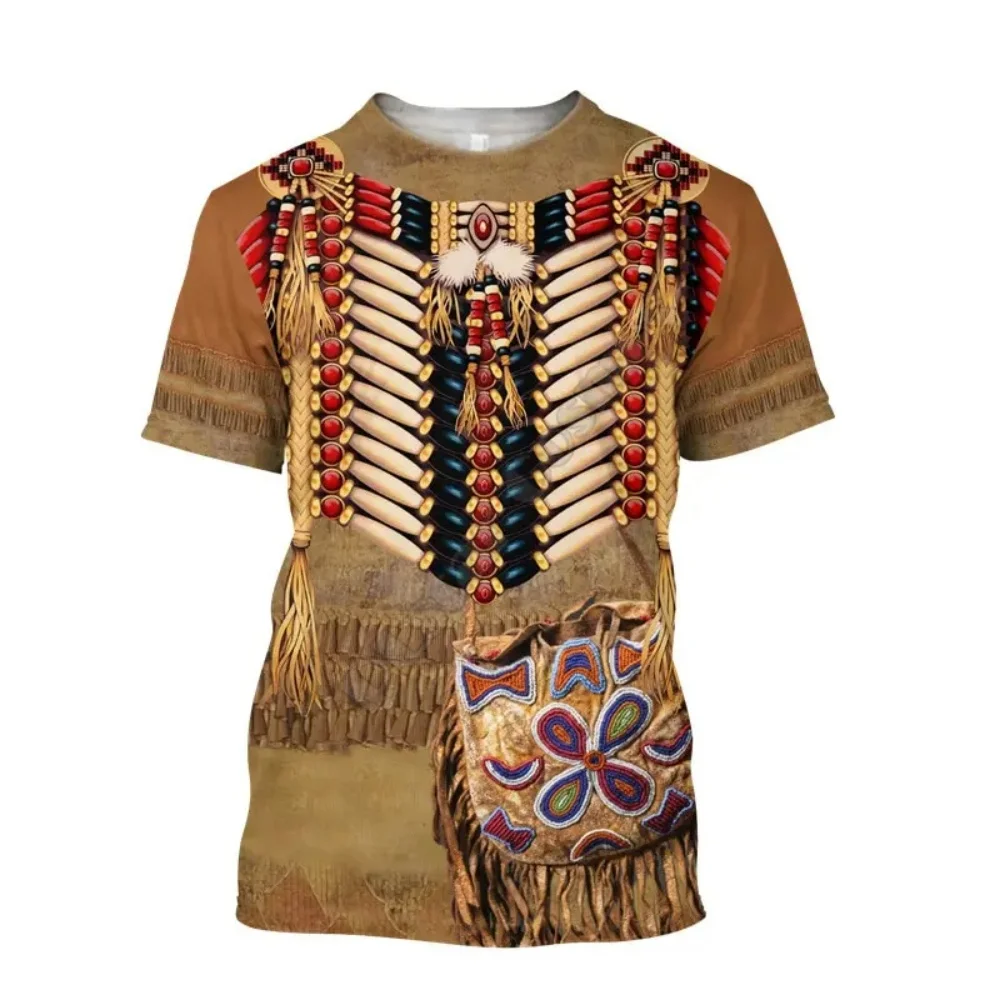 

Summer Indian Ethnic Style T-Shirt 3D Printing Man Clothing Fashion Harajuku Oversized T-Shirt Round Neck Tee Tops Men T-Shirt