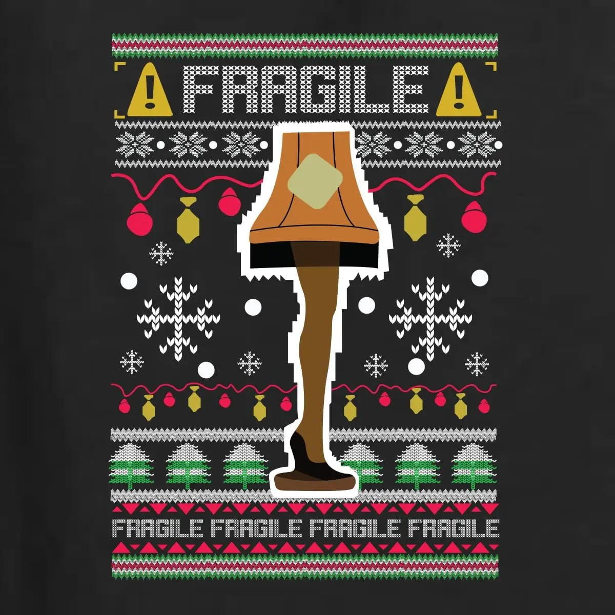 Fragile Leg Lamp Christmas Story Funny Xmas Ugly Christmas Sweater Men's T-Shirt