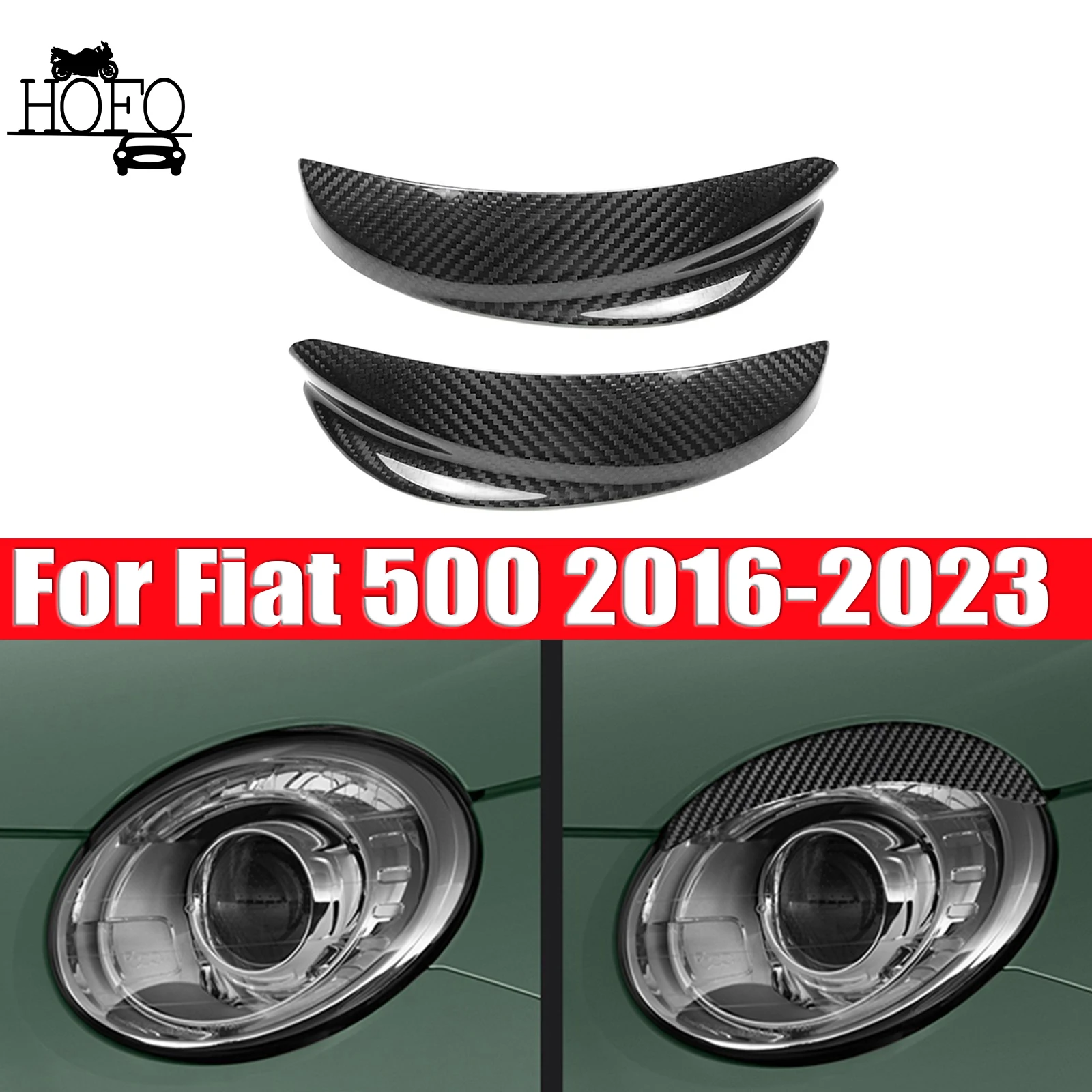 

For Fiat 500 2016-2023 Headlight Eyebrow Cover Sticker