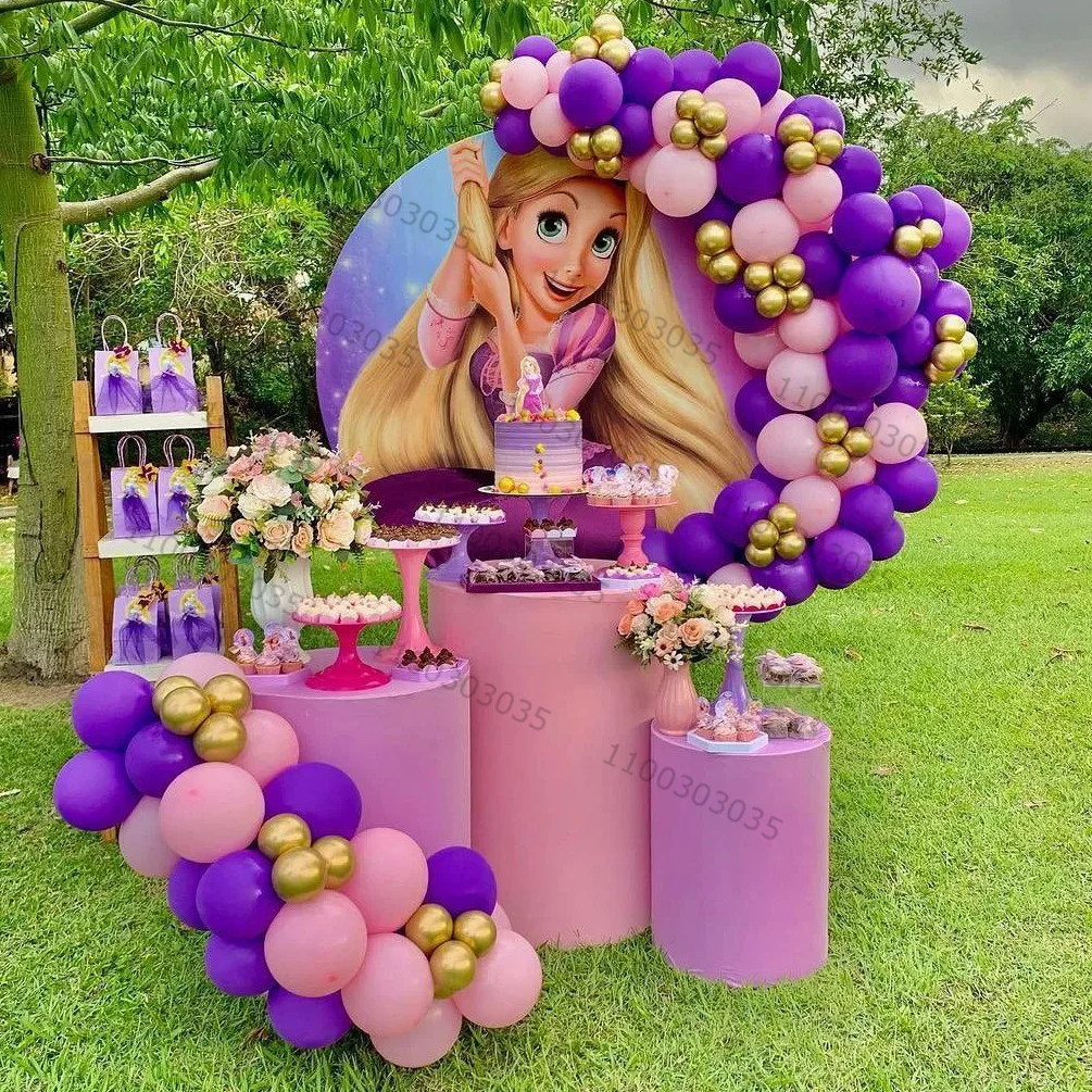 131pcs Princess Rapunzel Balloon Garland Girl Birthday Party Decor 32inch Number Ballon Baby Shower Wedding Decorations Globos