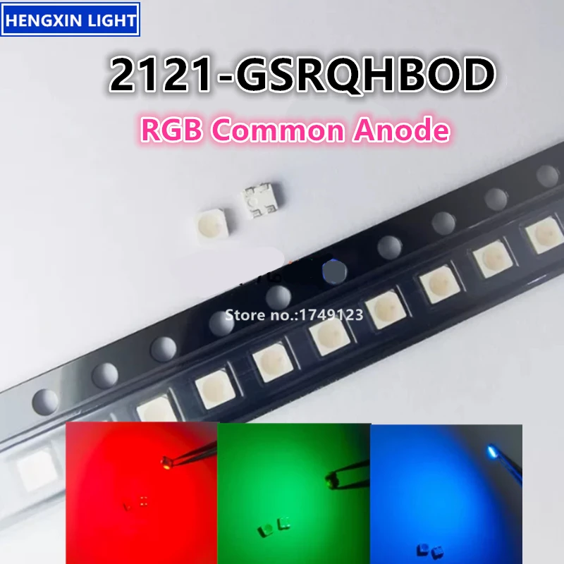 Super Bright 2121-GSRQHBOD RGB LED, Common Anode, Red-Green-Blue Full Color Keyboard-specific Lamp Beads