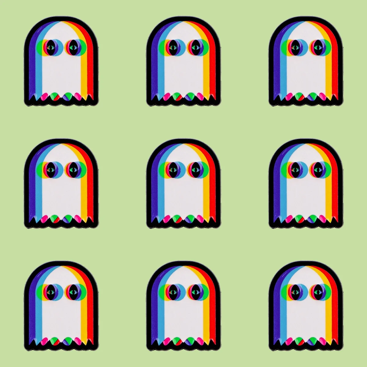 9-teiliges Set Coole Regenbogen-Geister-Emaille-Pins, Niedliche Cartoon-Broschen, Anstecknadeln für Rucksäcke, Accessoires, Schmuck, Geschenke für Freunde – Detail 2