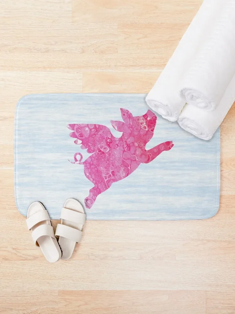 Flying Pig, When Pigs Fly, Love Pigs, Bath Mat Anti-Slip Bathtub Entrance Carpet Mat