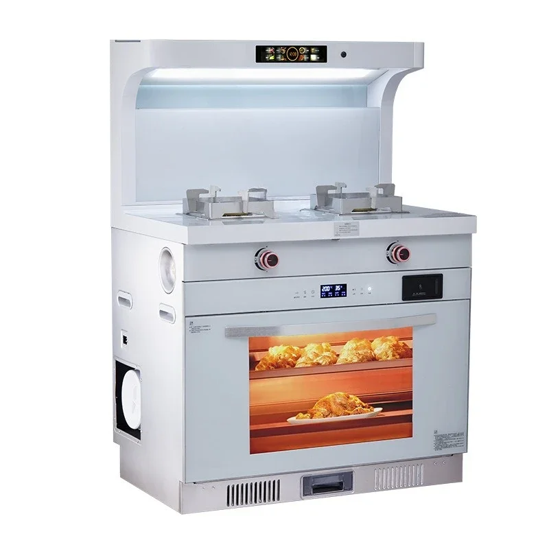 

White smart voice integrated stove steaming oven and baking household