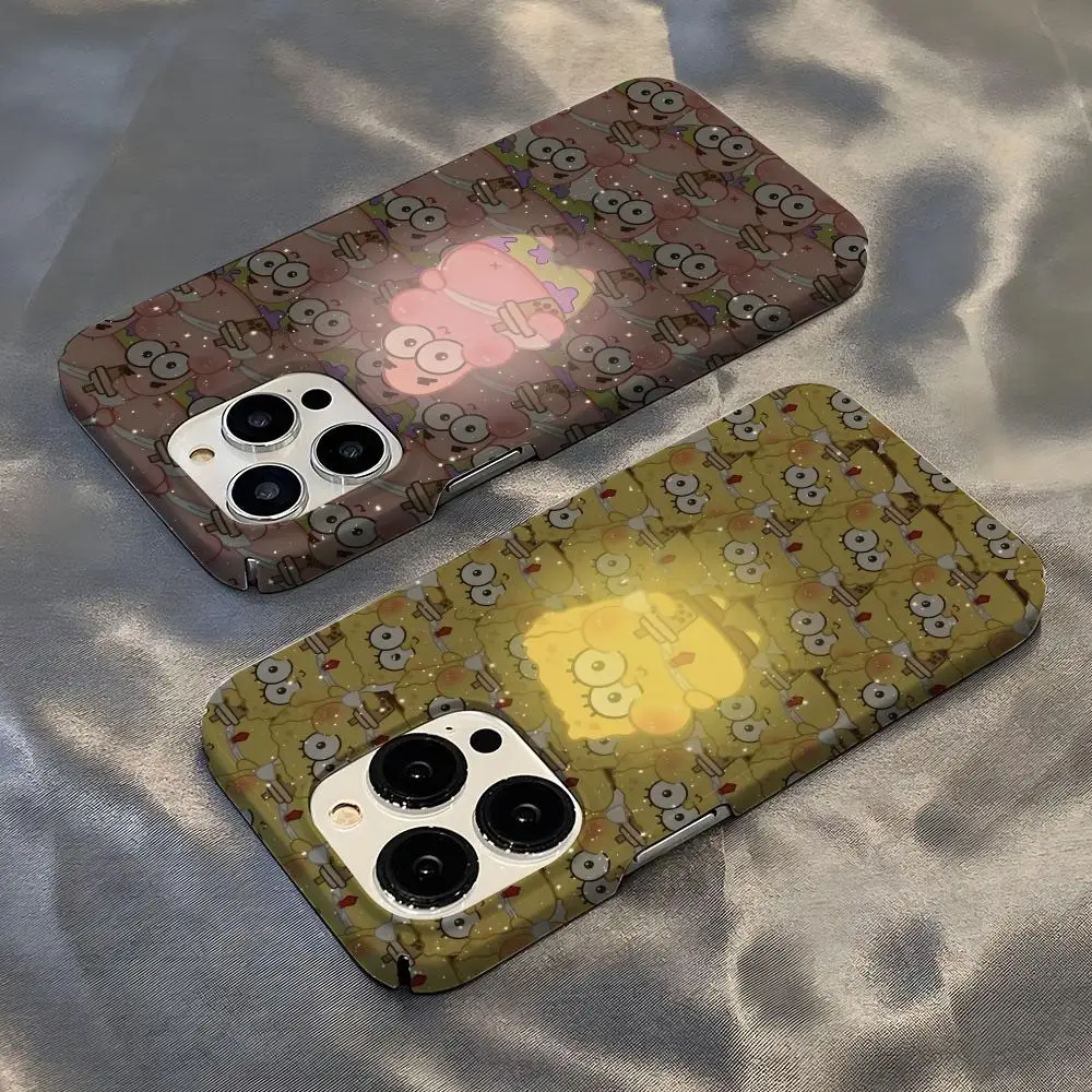 

Spongebobs Phone Case Hot For IPhone 16 15 14 13 12 11 Plus Pro Max Mini Glossy HD Hard Film Shell Cover