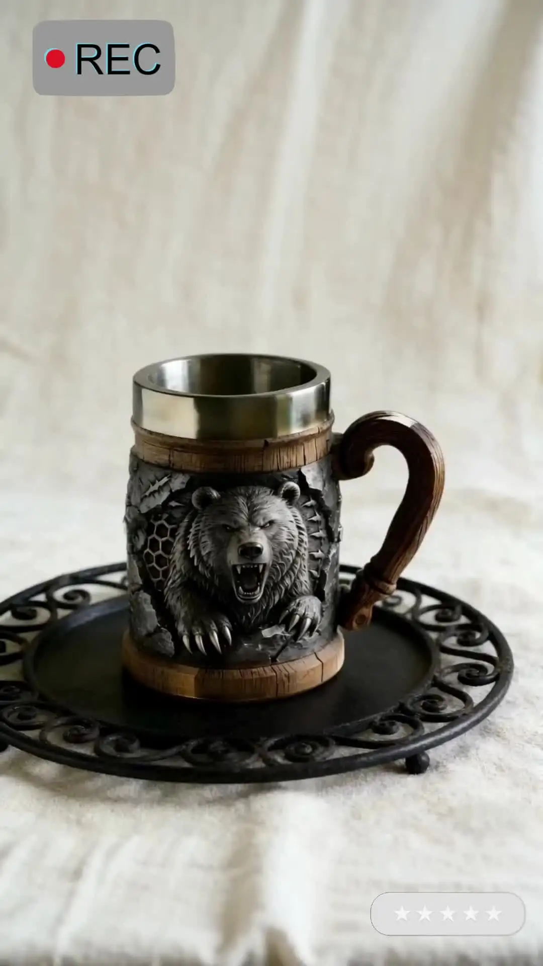 Hand-painted Creative North American Grizzly Bear Beer Mug 3D
