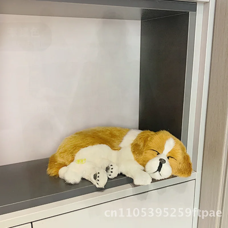 Simulation Dog Pet Home Decor Faux Fur Handicraft Creative Modern Minimalist Office Delivery Partner Gift Sleeping Dog Ornament