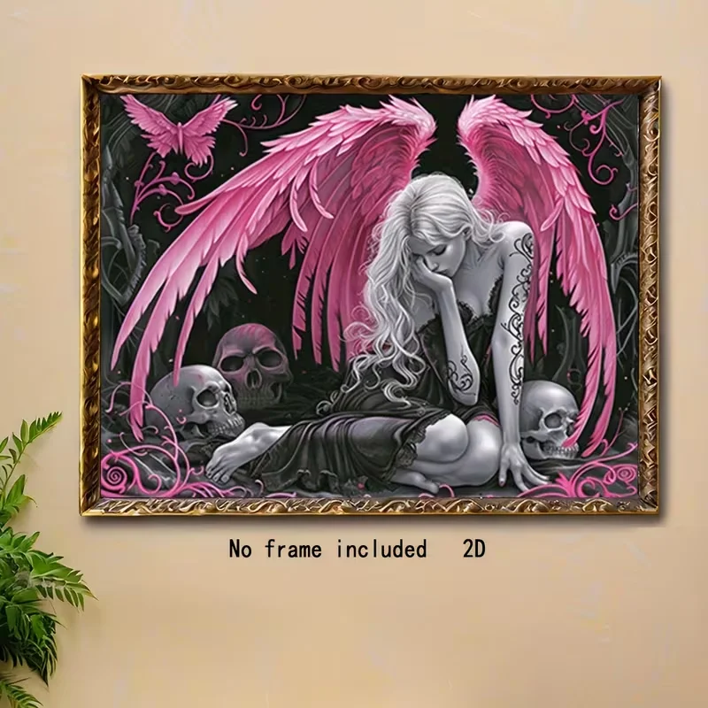 1pc Canvas, 2D Flat, Stylish Fallen Angel, Fun Creative Wall Decor for Home Bedroom Kitchen Living Room Bathroom Hotel Cafe Offi