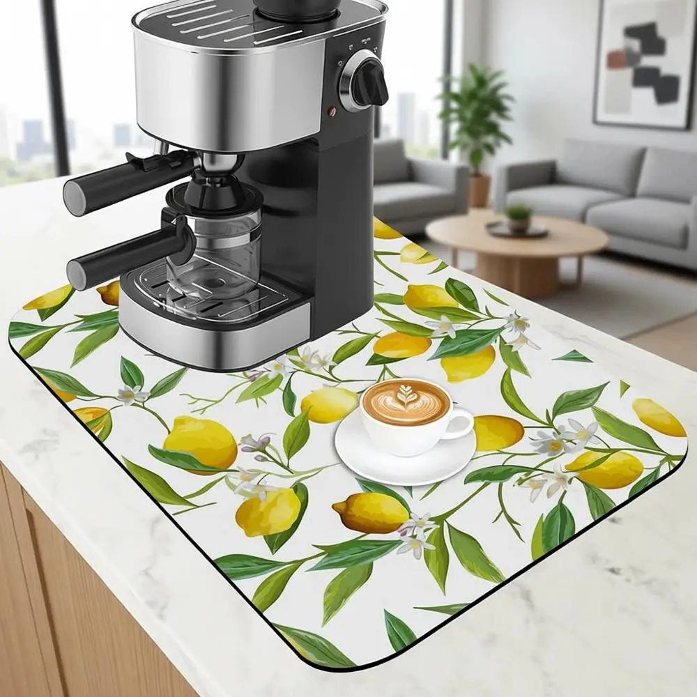 

Absorbent Dish Drying Mat with Rubber Back, Stain-Hiding Kitchen Counter Protector, 11.8 x 19.7