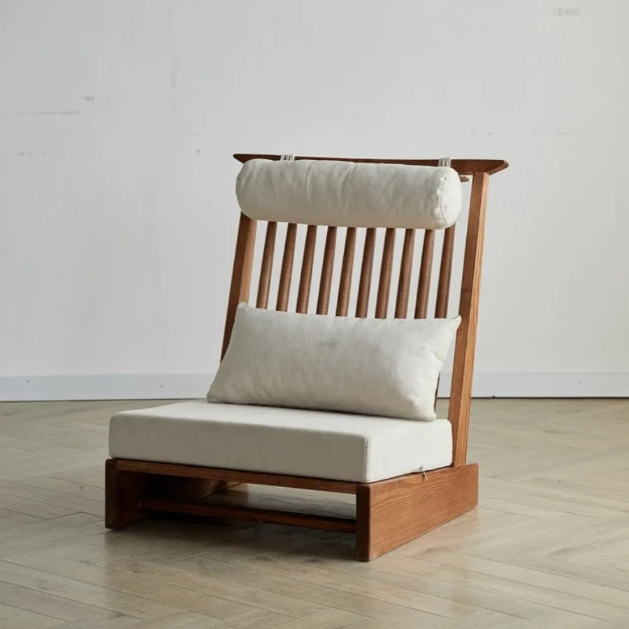 

Solid wood sofa chair household living room Gizhan B & B bedroom tatami backrest leisure recliner