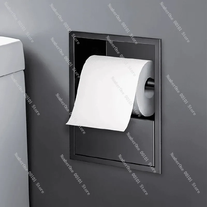 

hogar Stainless steel niche toilet embedded tissue box niche rack concealed paper box bathroom wall cabinet customization
