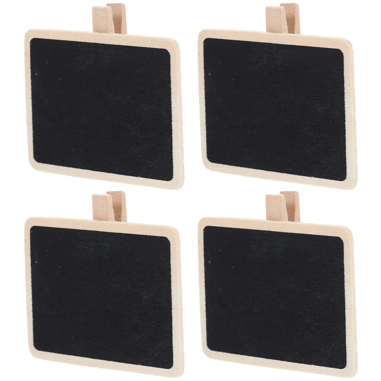 4 Pcs Small Blackboard Clip Tag Wooden Message Bracket Mini Chalkboard Signs Food Labels