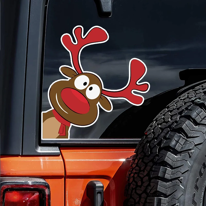 CK21162# 14x15cm Moose Christmas Sticker for Bumper Car Laptop Book Fridge Guitar Motorcycle Helmet ToolBox Door PC Boat