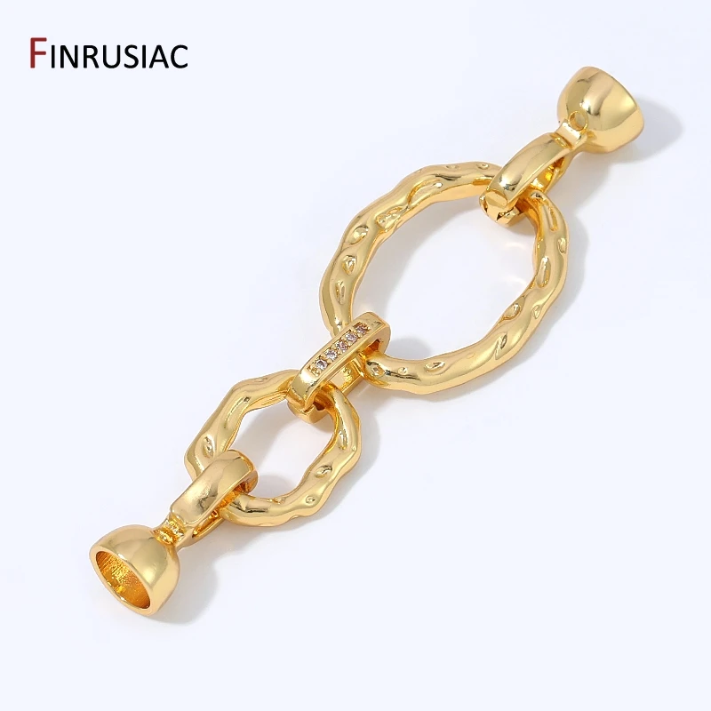 18K Gold Plated Brass Oval Connector Clasp,Lock For Jewelry,Irregular Fastener Clasp For DIY Necklace Bracelet Making Findings