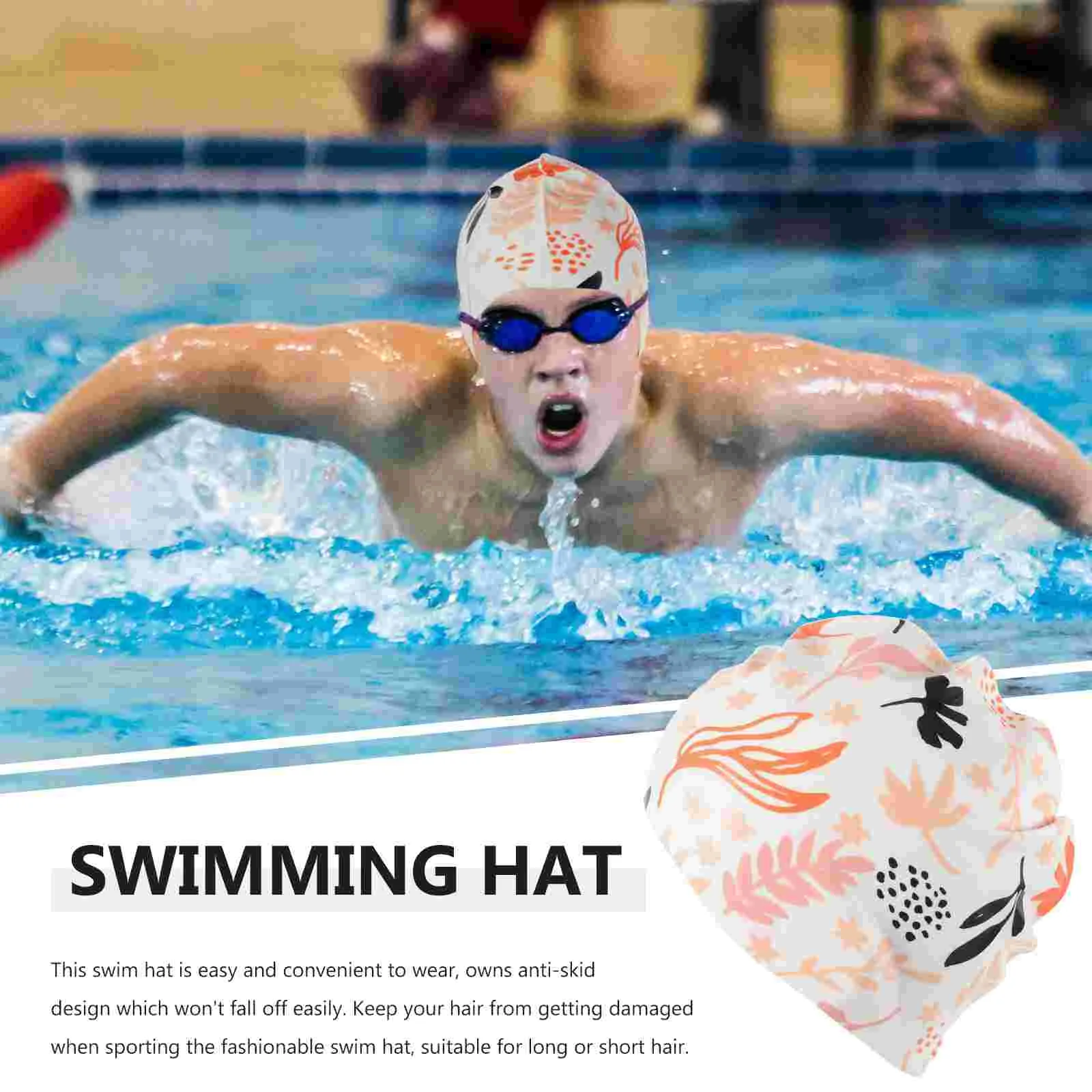 

Swimming Cap Men Funny Caps for Braids and Dreadlocks Long Hair Silicone Women Man