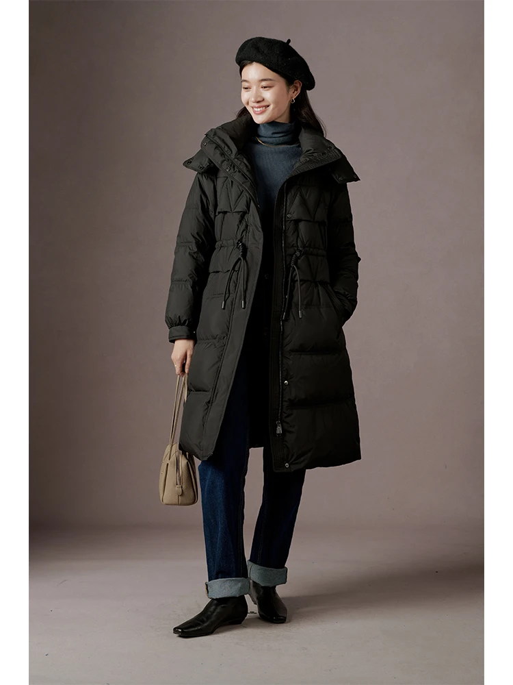 

U-Home High-End White Goose down Jaet Women's Mid-Length Winter New Sle Waist-Cinching Slimming Warm Outerwear