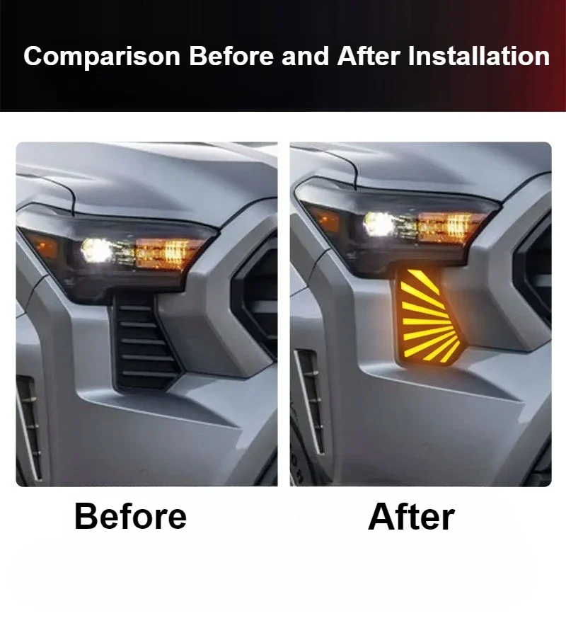 DRL For Toyota Tacoma 2024 2025 Car Led Daytime Running Light Front Fog Lamp Modification Dynamic Turn Signal Accessories detail image 4